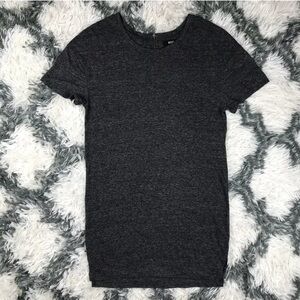 BDG Women's Dark Gray Shirt Top Back Zipper Size XS Casual Short Sleeve